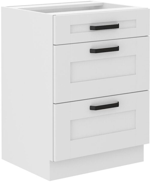 Apatinė spintelė 60 cm su stalčiais Luna balta 60 D 3S BB