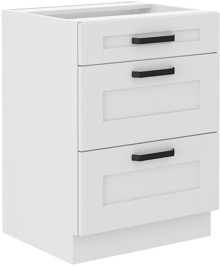 Apatinė spintelė 60 cm su stalčiais Luna balta 60 D 3S BB