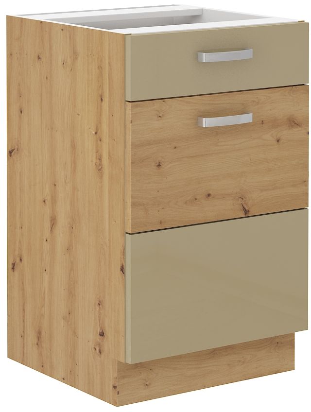 Apatinė spintelė 50 cm su stalčiumi „Artisan“ kapučino blizgi spalva 50 D 1F 1S