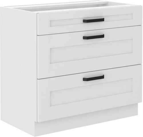 Apatinė spintelė 80 cm su stalčiais Luna balta 80 D 3S BB