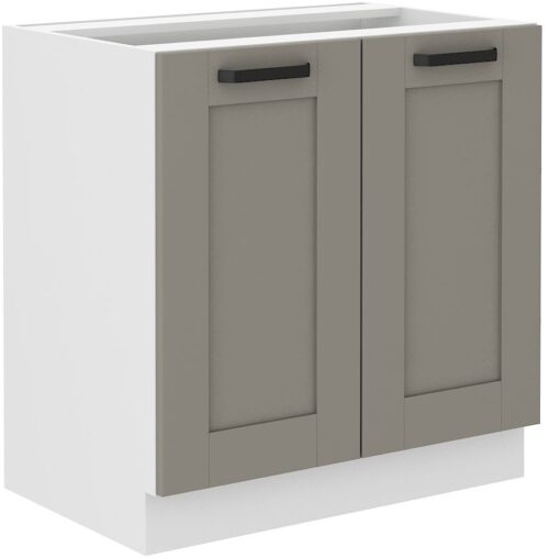 Apatinė spintelė 80 cm Luna balta/molio pilka 80 D 2F BB