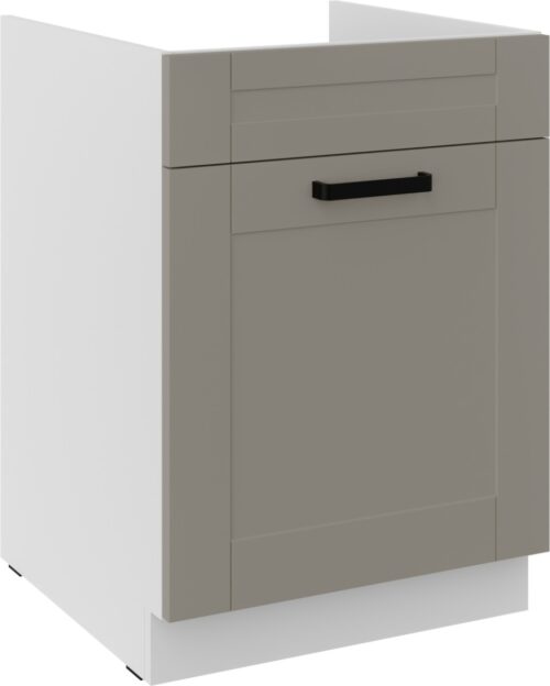 Apatinė spintelė 60 cm, kriauklės stalčius, Luna, balta/molio pilka, 60 ZL 1S BB PREMIUM BOX