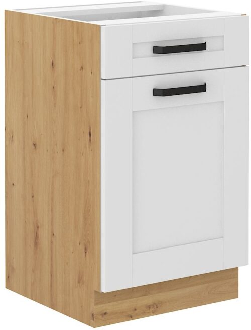 Apatinė spintelė 50 cm su stalčiumi Luna balta/artisan 50 D 1F 1S