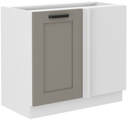 Apatinė kampinė spintelė 105/60 cm Luna balta/molio pilka 105 ND 1F BB