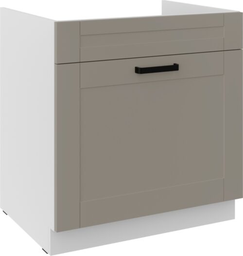 Apatinė spintelė 80 cm, kriauklės stalčius, Luna, balta/molio pilka, 80 ZL 1S BB, PREMIUM BOX