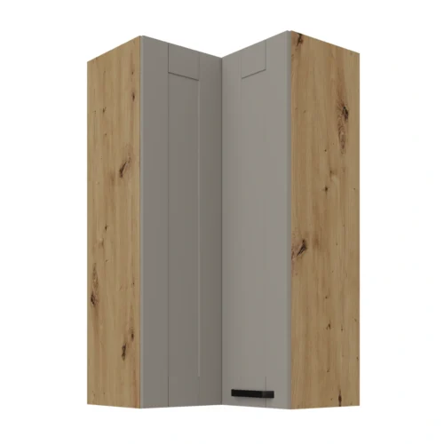 Viršutinė kampinė spintelė 60 cm Luna artisan/molio pilkumo 60×60 GN-108 2F 90 laipsnių