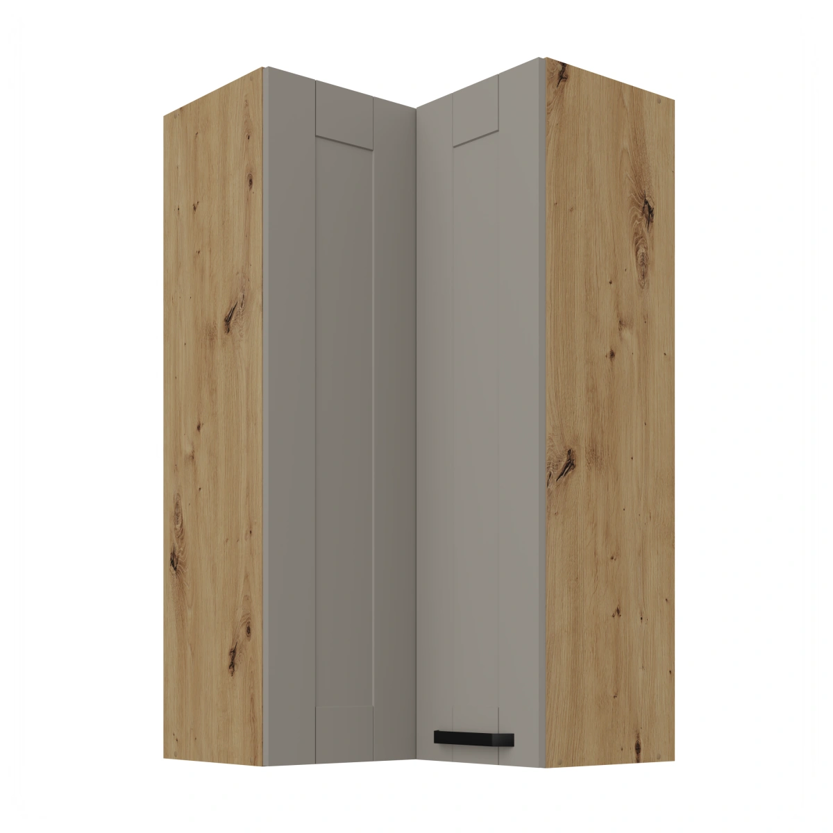 Viršutinė kampinė spintelė 60 cm Luna artisan/molio pilkumo 60x60 GN-108 2F 90 laipsnių