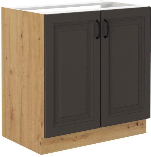 Apatinė spintelė 80 cm, Stillo artisan/grafito plautuvė 80 ZL 2F BB