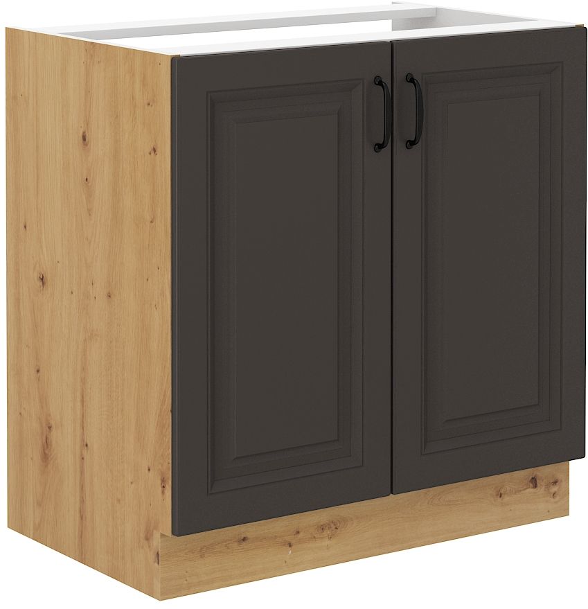 Apatinė spintelė 80 cm, Stillo artisan/grafito plautuvė 80 ZL 2F BB