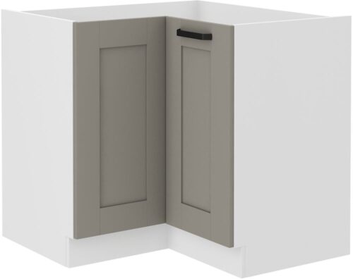 Apatinė kampinė spintelė 90/90 cm Luna balta/molio pilka 90×90 ND 2F BB