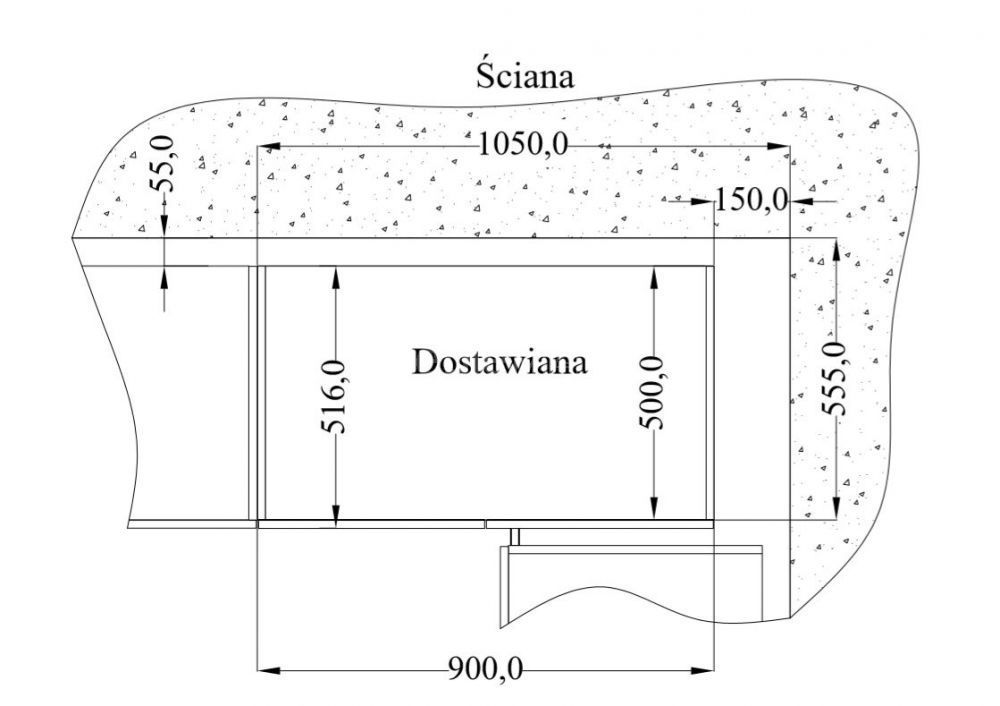 Apatinė kampinė spintelė 105/60 cm Bologna 105 ND 1F BB — изображение 2