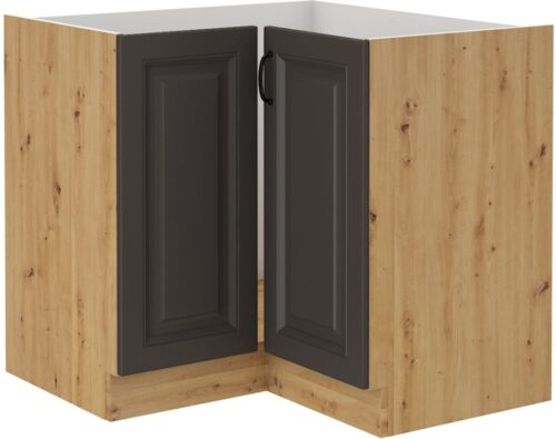 Apatinė kampinė spintelė 90/90 cm Stillo artisan/grafito spalvos 90×90 ND 2F BB