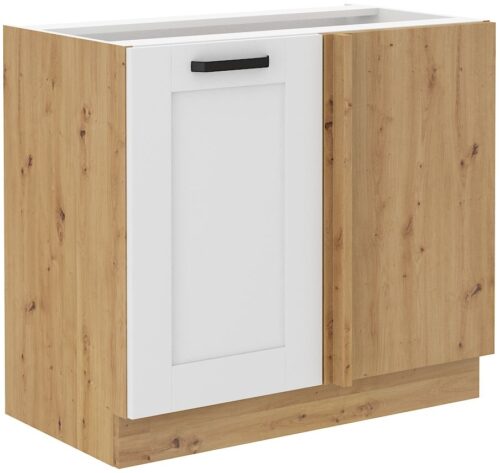 Apatinė kampinė spintelė 105/60 cm Luna balta/artisan 105 ND 1F BB