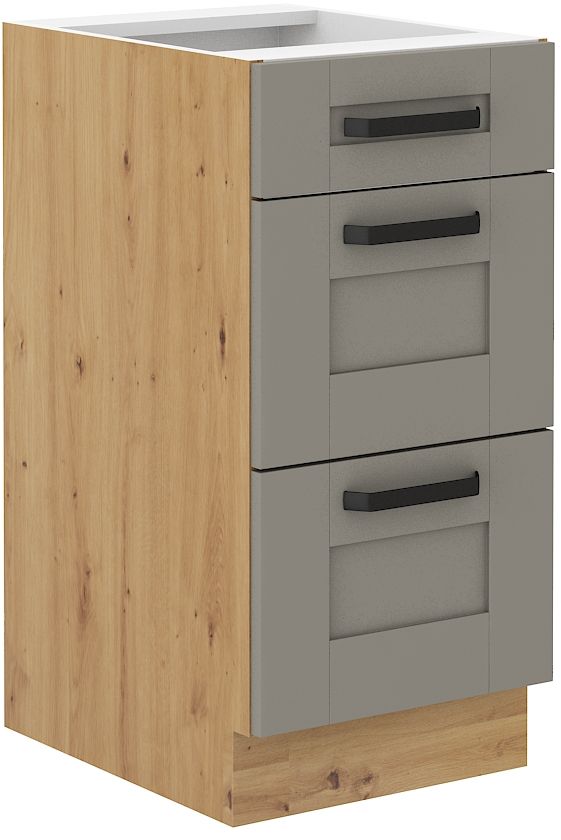 Apatinė spintelė 40 cm su stalčiais Luna artisan/molio pilkumo 40 D 3S BB