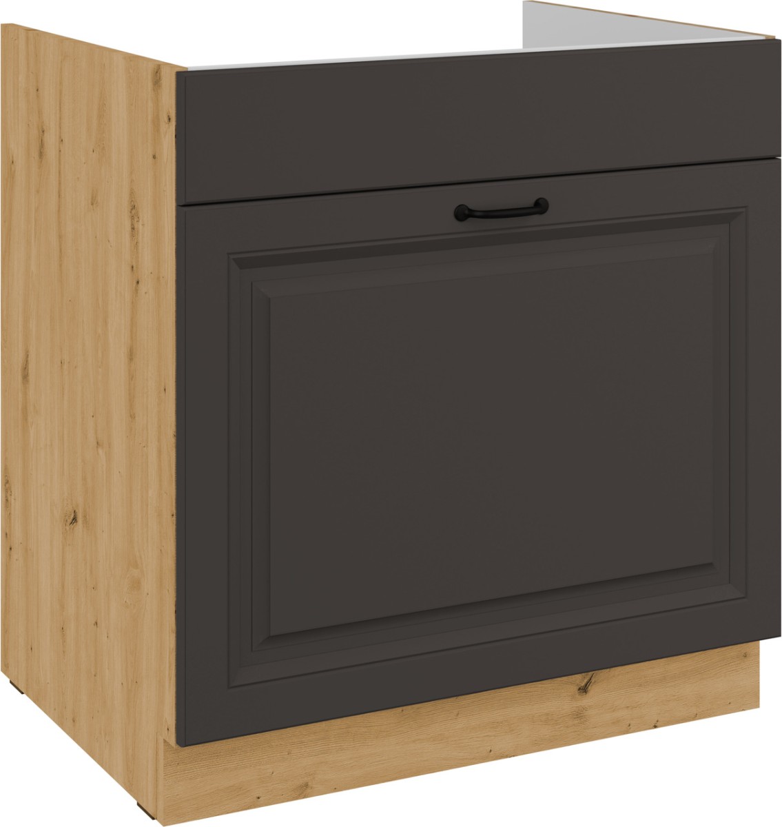 Apatinė spintelė 80 cm, kriauklė, stalčius, Stillo artisan/grafito spalvos, 80 ZL 1S, BB PREMIUM BOX