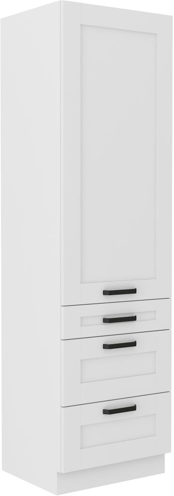 Luna balta 60 cm sandėliuko spintelė su stalčiais DKS-210 3S 1F