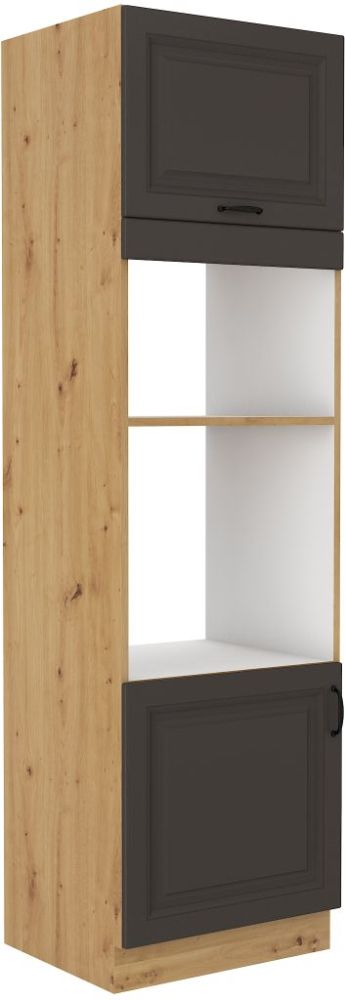 „Stillo artisan/graphite 60 DPM-210 2F“ 60 cm koloninė spintelė su orkaite ir mikrobangų krosnele