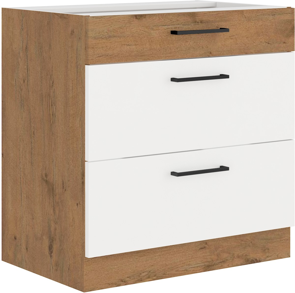 Vigo balta blizgi apatinė spintelė su stalčiais 80 D 3S BB