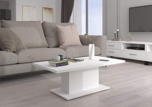 Denver kavos staliukas, matinės baltos spalvos