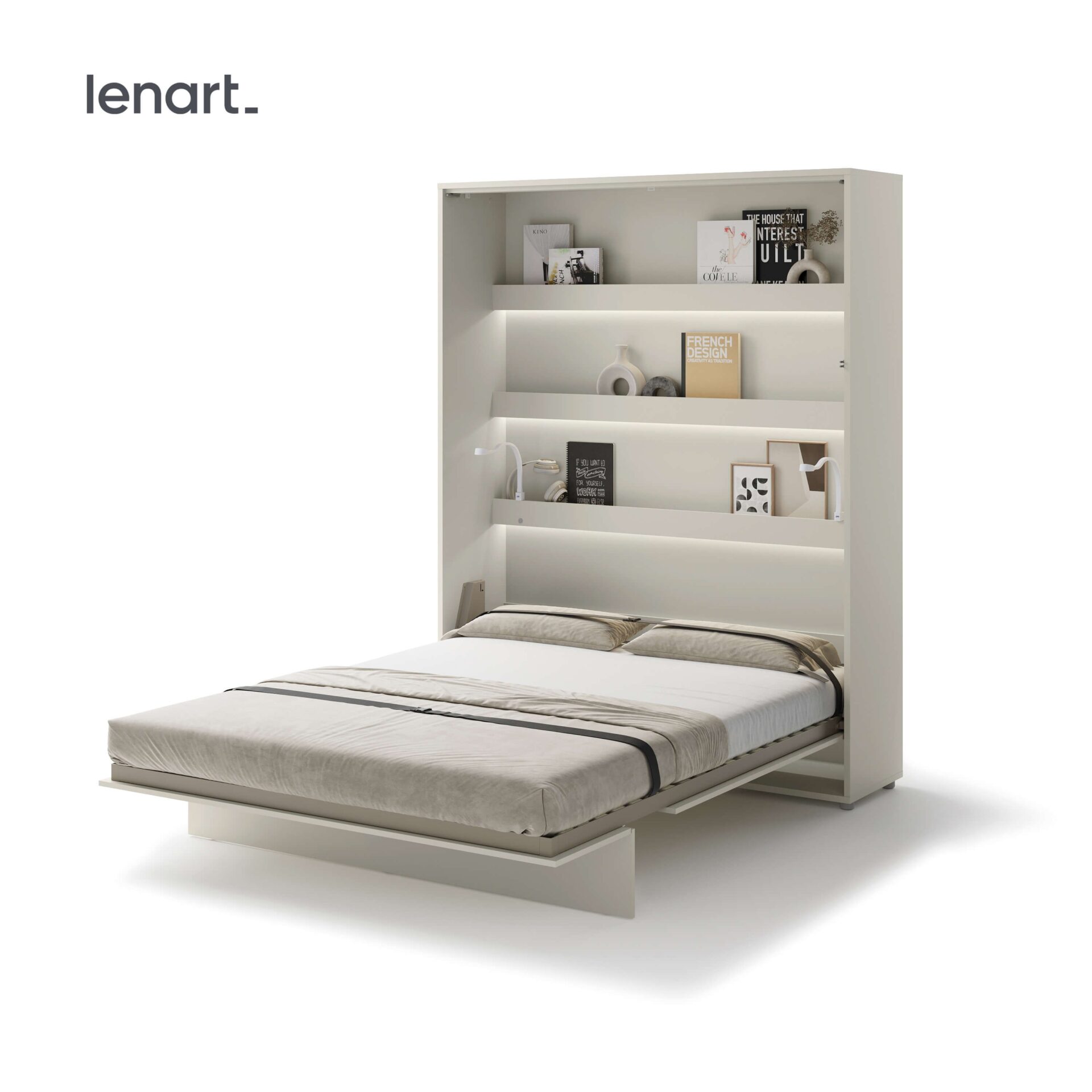 Lenart BED CONCEPT BC-12 vertikali sieninė lova 160 kašmyro