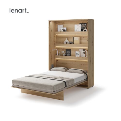 Lenart BED CONCEPT BC-01 vertikali sieninė lova 140 artisan oak