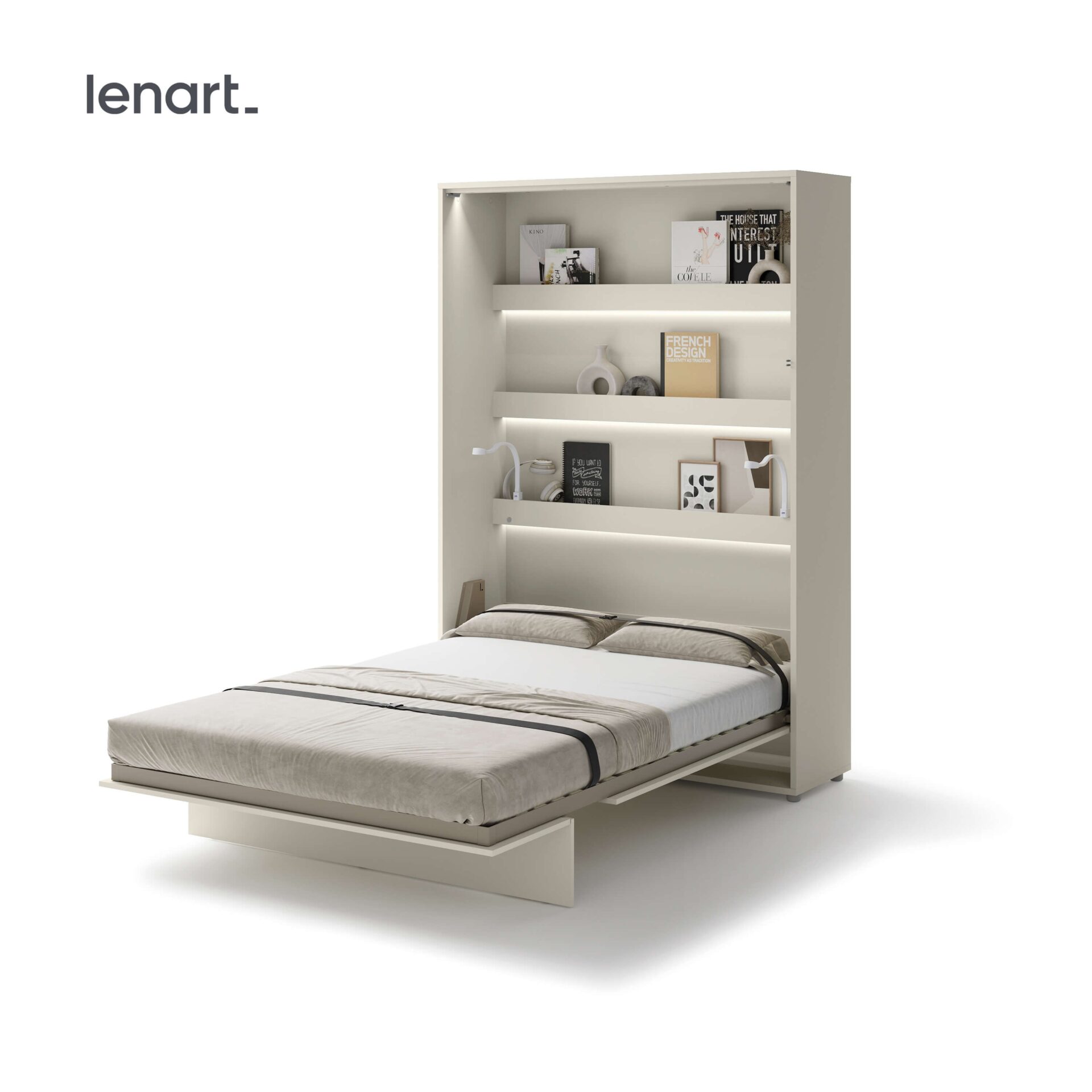 Lenart BED CONCEPT BC-01 vertikali sieninė lova 140 kašmyro
