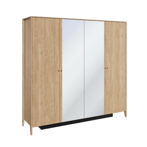 Keturių durų spinta su veidrodžiu COZY CZ-01 | Alyvuotas ąžuolas