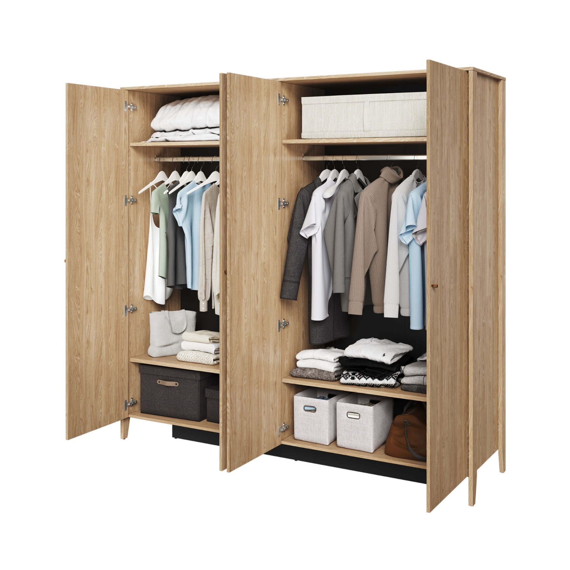 Keturių durų spinta su veidrodžiu COZY CZ-01 | Alyvuotas ąžuolas — изображение 4