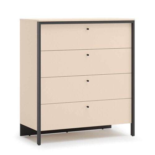 ENNA EN-03 4S komoda | LED apšvietimas | Smėlio, juoda