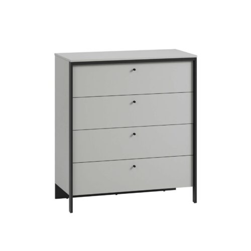 GRIS GS-03 komoda | LED apšvietimas | Pilka + juoda