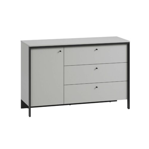 GRIS GS-04 komoda | LED apšvietimas | Pilka + juoda