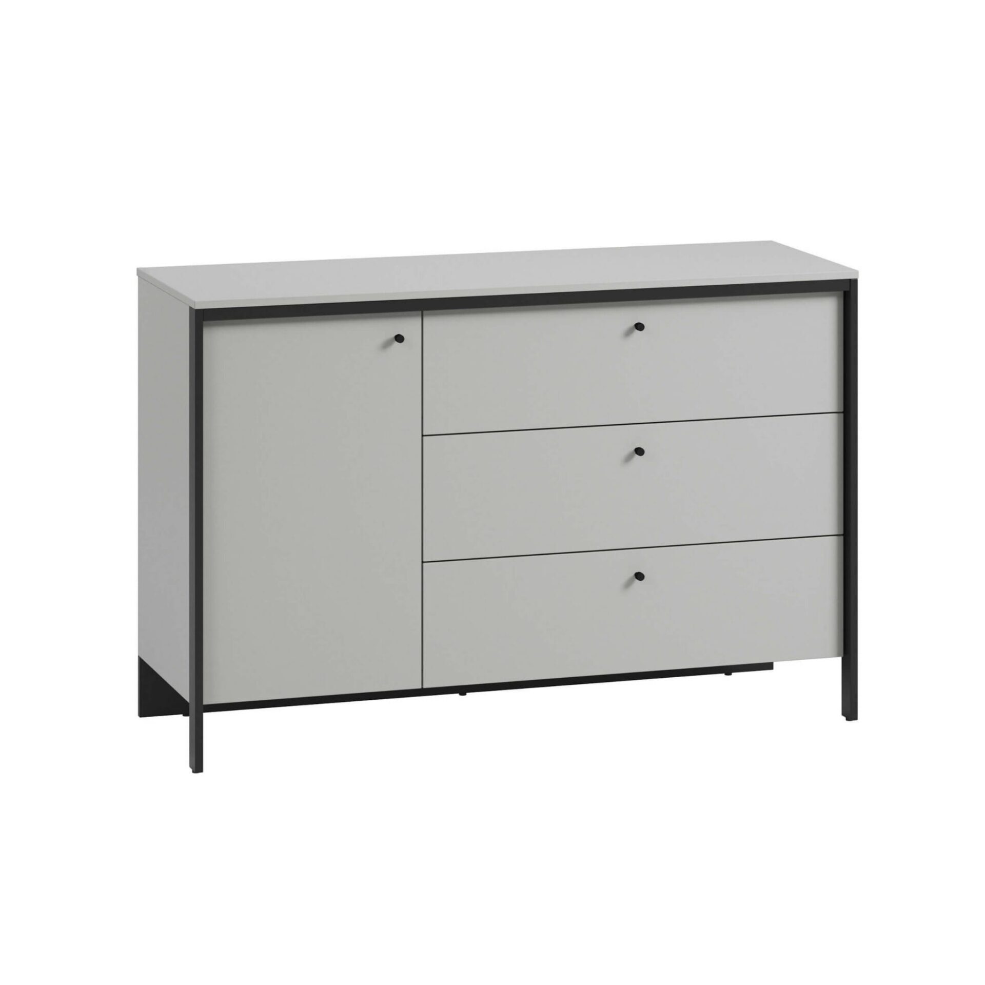 GRIS GS-04 komoda | LED apšvietimas | Pilka + juoda