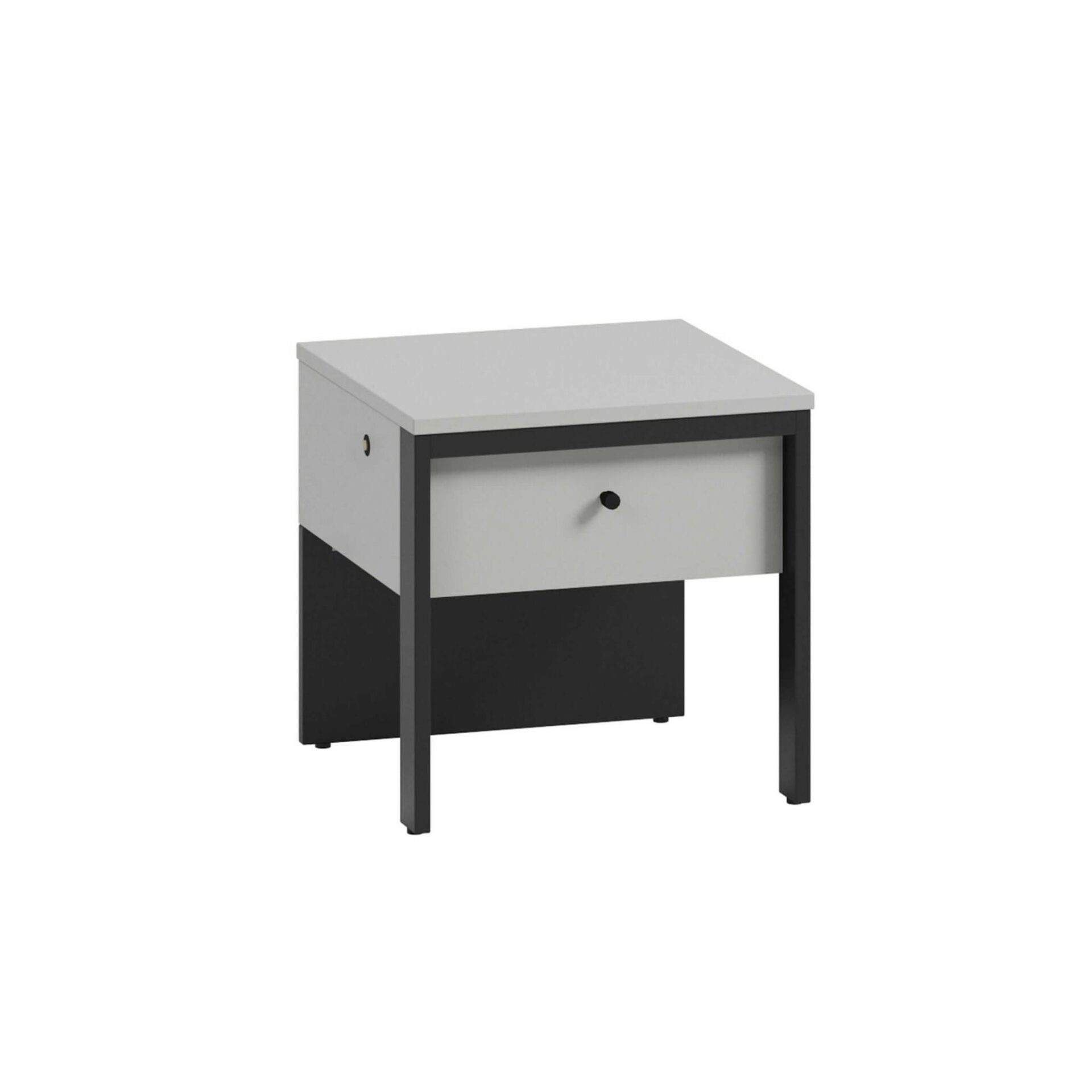 GRIS GS-05 naktinis staliukas | LED apšvietimas | pilka + juoda