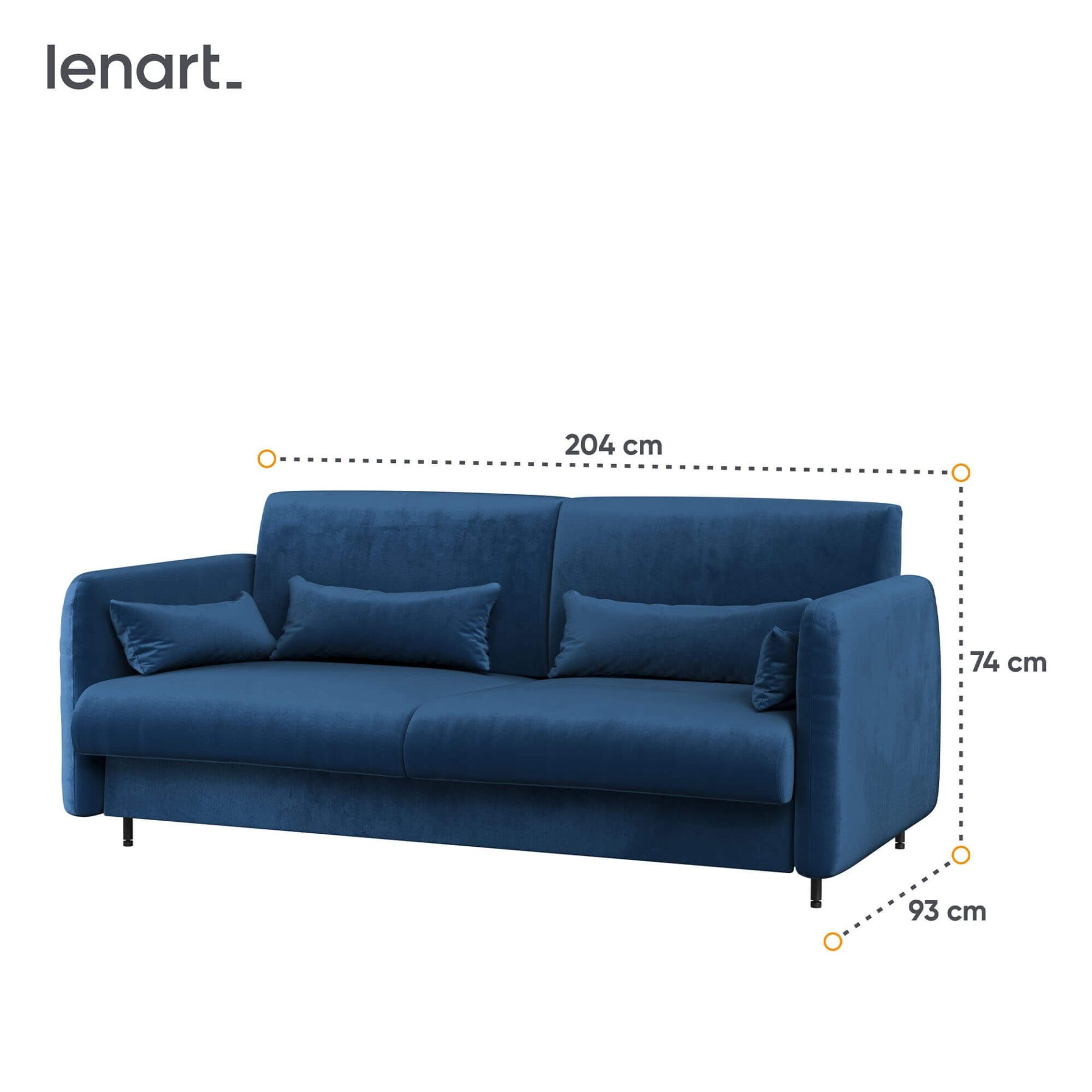 Lovos koncepcija BC-35 - Sofa 180, skirta BC-13 - tamsiai mėlyna/pilka priekinė dalis — изображение 3