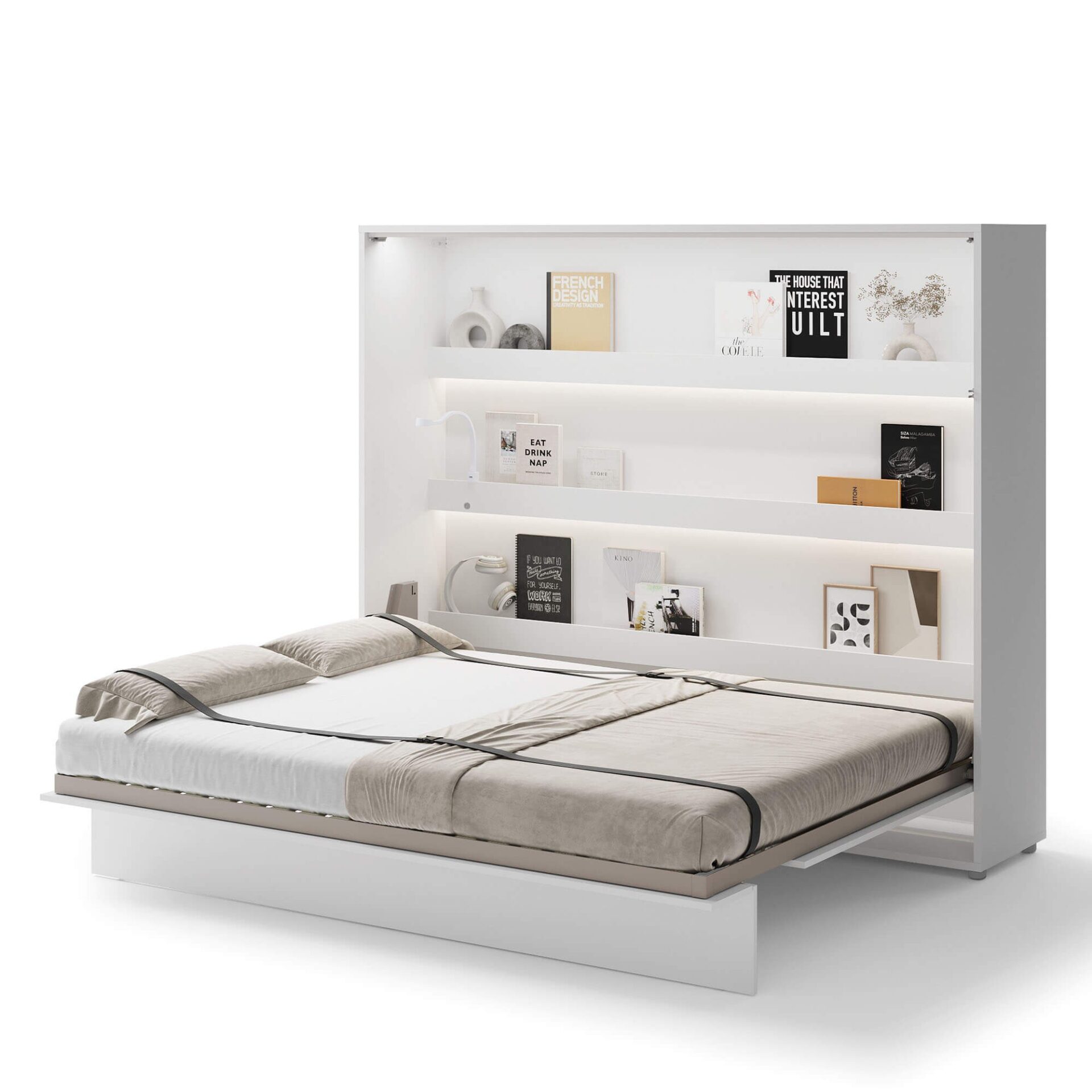 Lovos koncepcija BC-14 - horizontali prie sienos montuojama lova 160 - balta — изображение 2