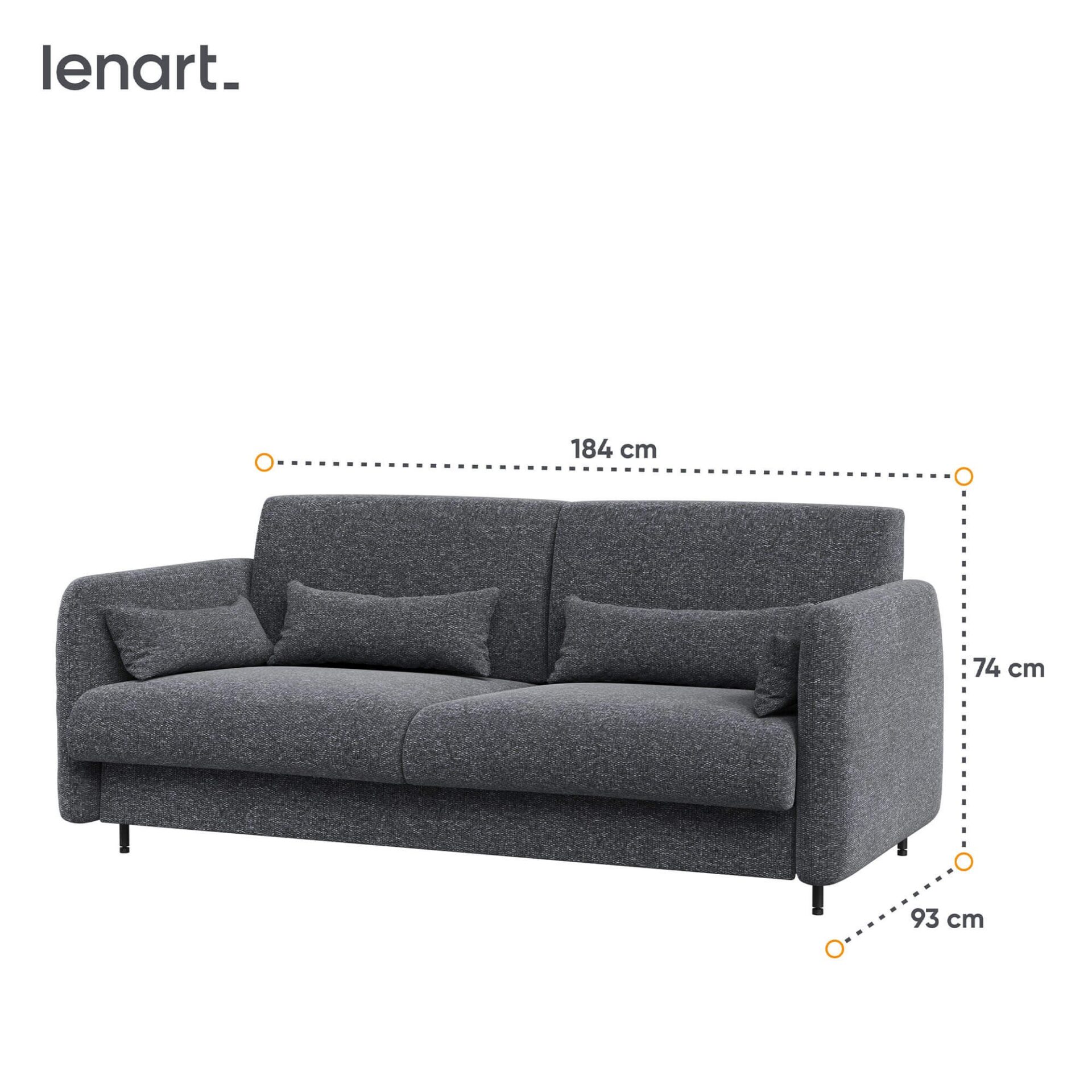 LOVOS KONCEPCIJA BC-19 - Sofa 160, skirta BC-12 - grafito spalvos ART 82630 / baltas priekis — изображение 2