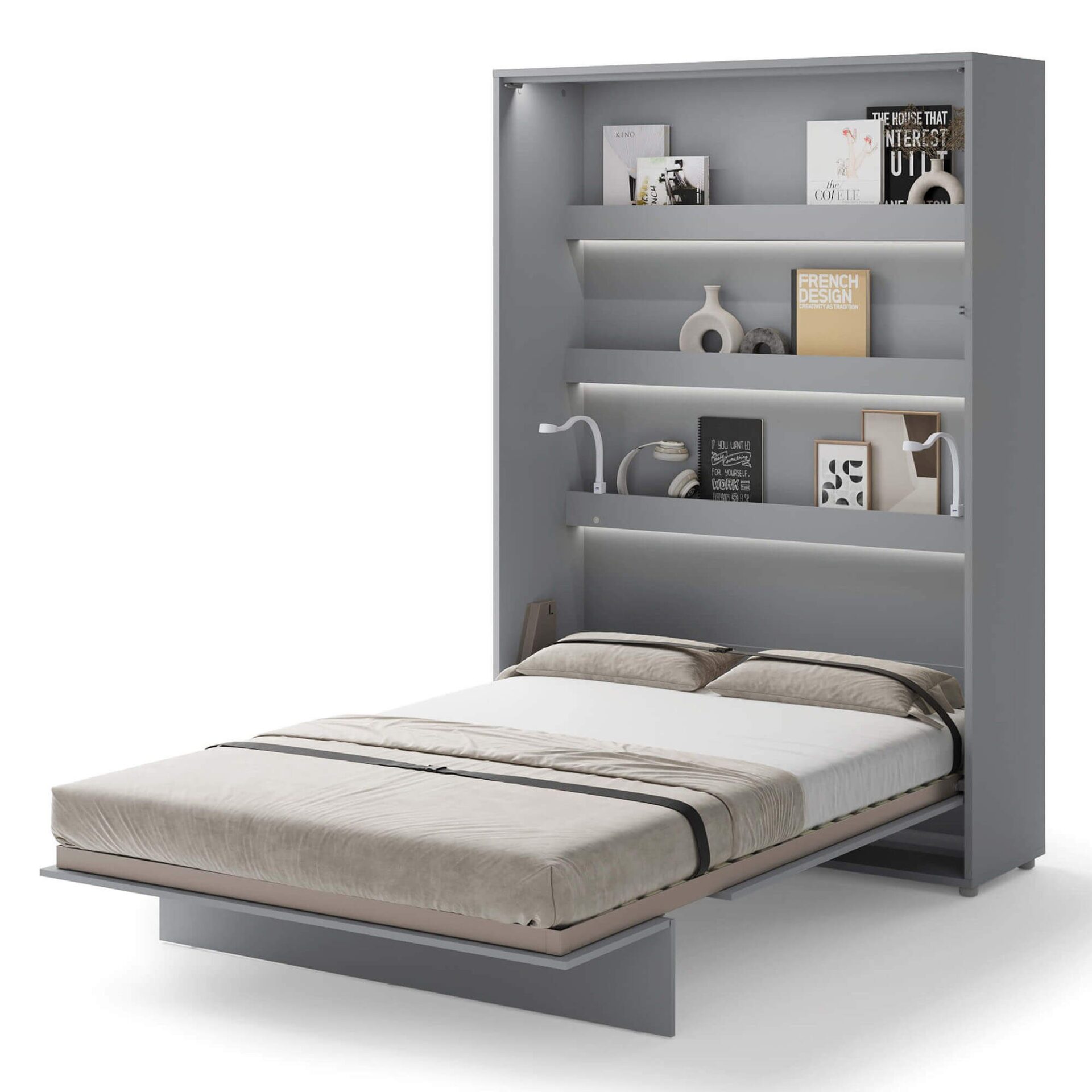 Lovos koncepcija BC-01 - vertikali prie sienos montuojama lova 140 - pilka — изображение 2