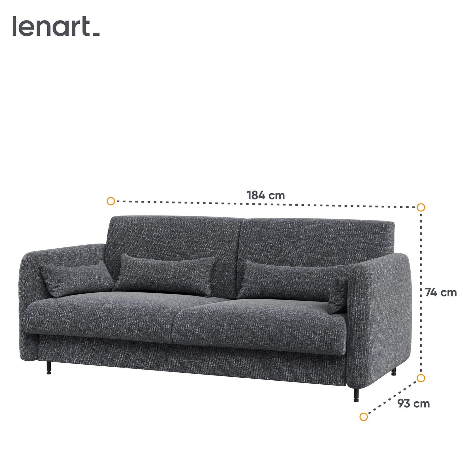 LOVOS KONCEPCIJA BC-19 - Sofa 160, skirta BC-12 - grafito spalvos ART 82630 / baltas blizgus priekis — изображение 3