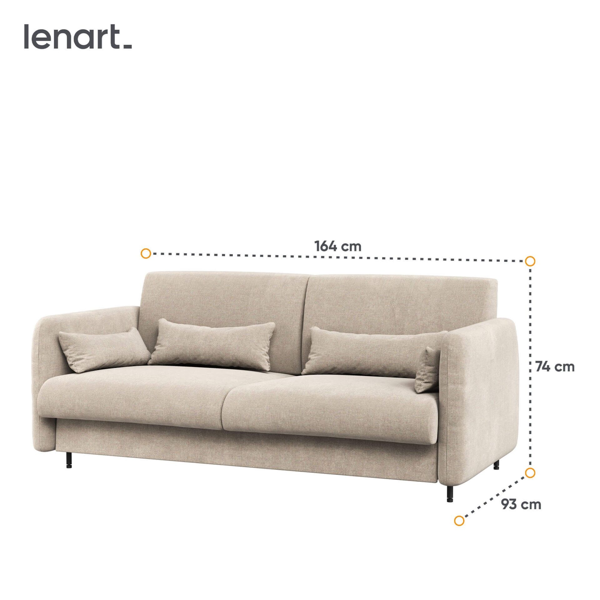 LOVOS KONCEPCIJA BC-18 - Sofa 140, skirta BC-01 - smėlio spalvos ART 82610 / pilkas priekis — изображение 4