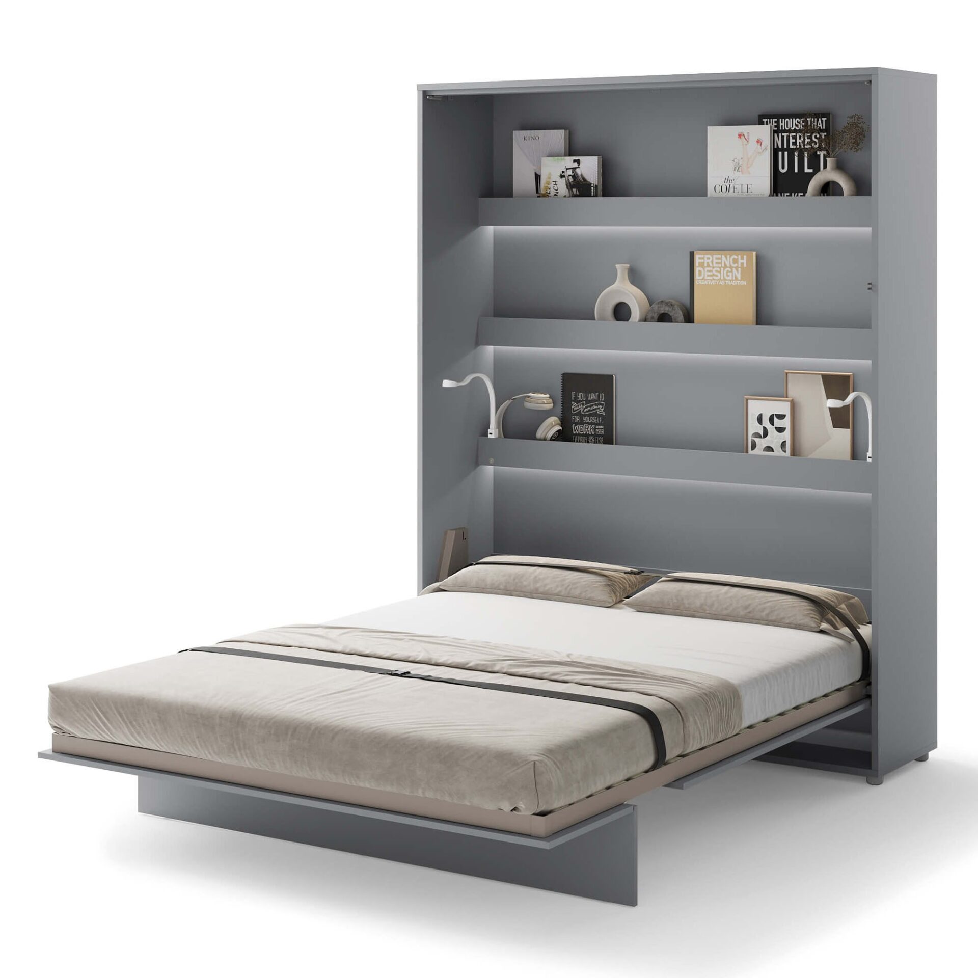 Lovos koncepcija BC-12 - vertikali sieninė lova 160 - pilka - Paveikslėlis 6