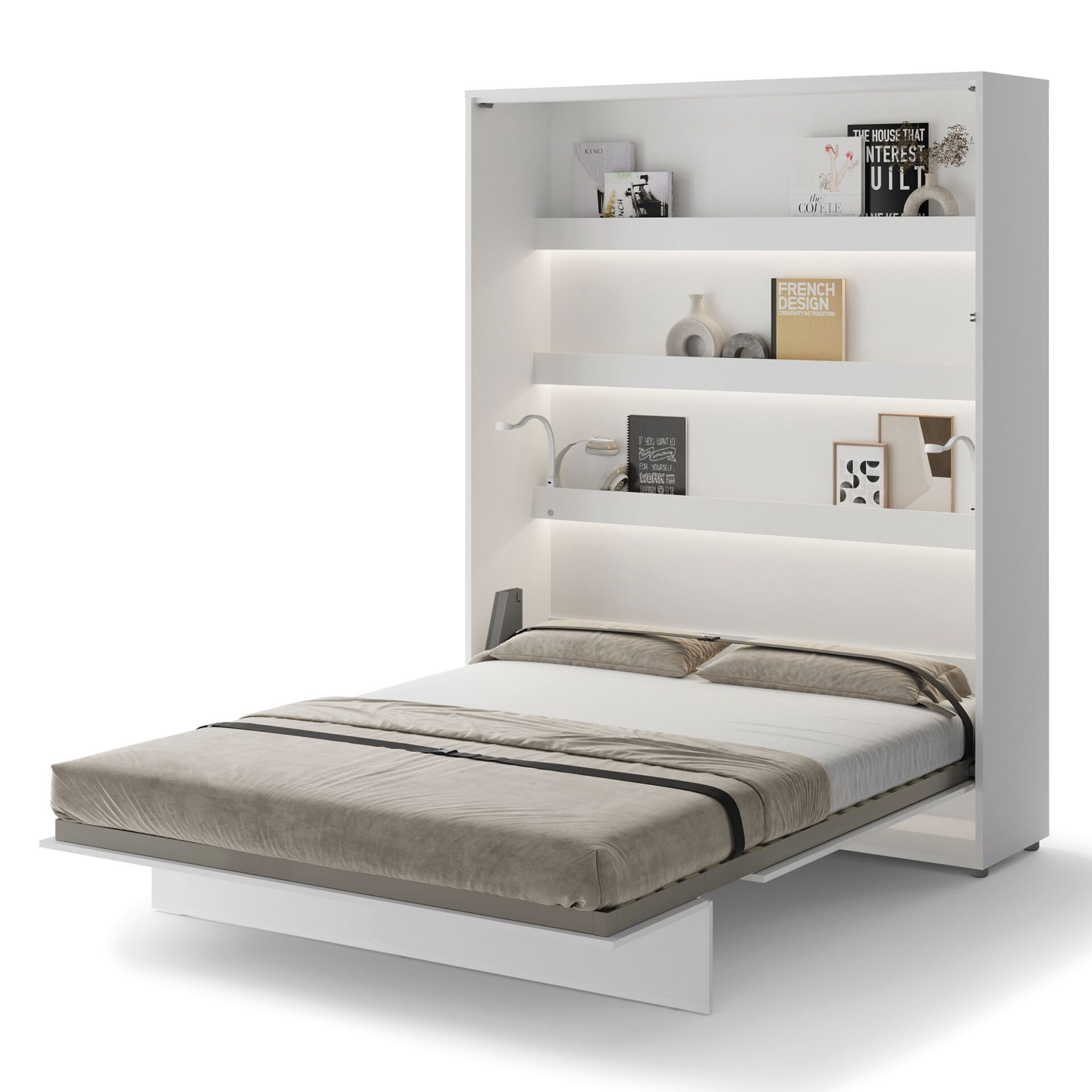 Lovos koncepcija BC-12p - vertikali sieninė lova 160 - balta blizgi — изображение 2