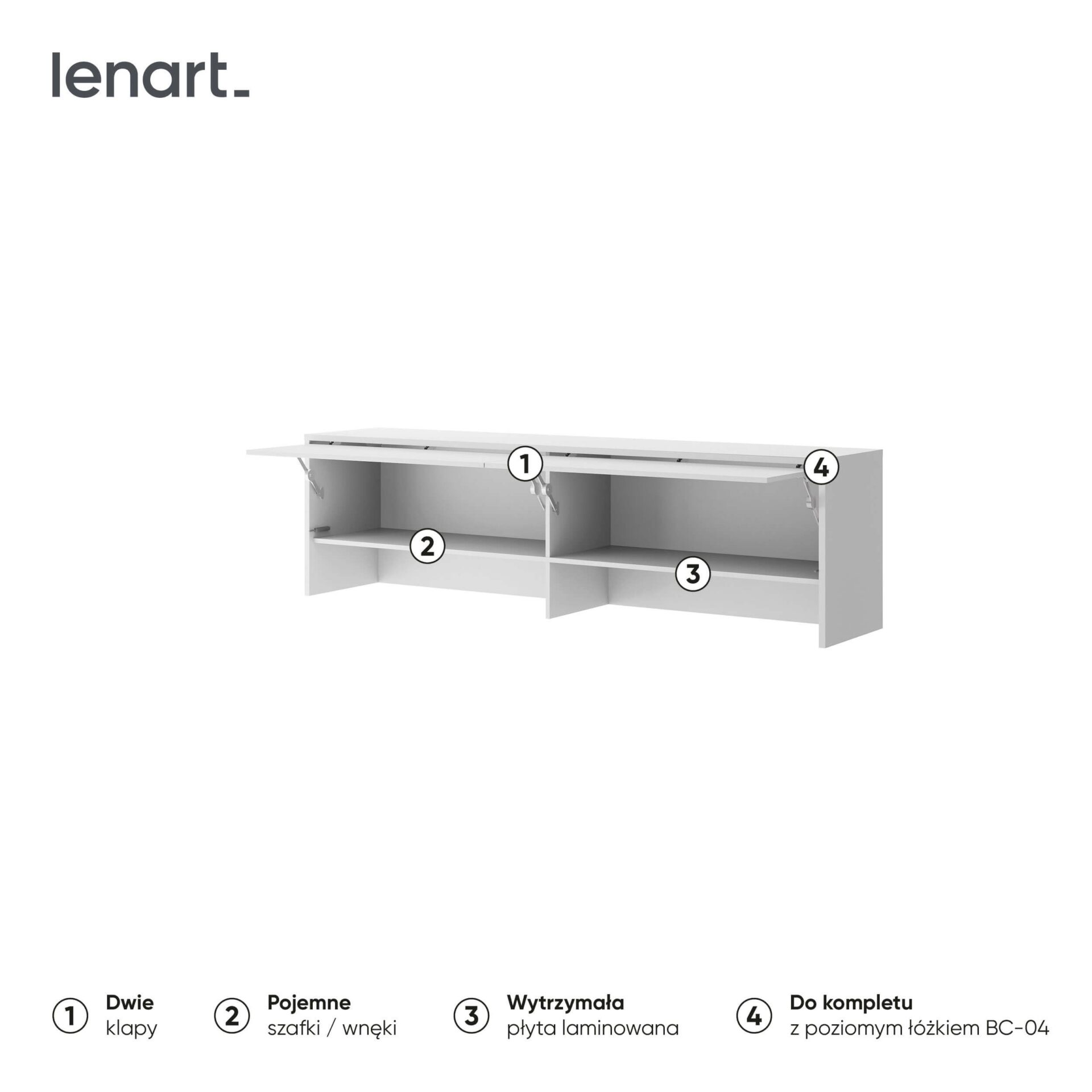 Lovos koncepcija BC-09 - prailginimas BC-04 - balta - Paveikslėlis 5