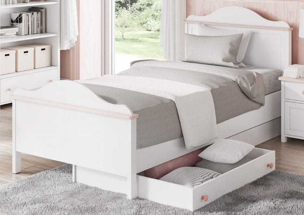 Lova su čiužiniu LUNA LN-08 | Balta, rožinė — изображение 6