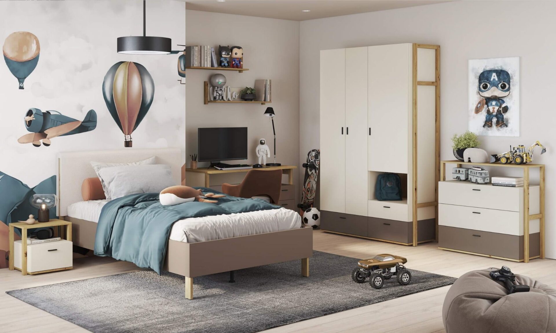 LENNY LY-01 jaunimo spinta | Artisan ąžuolas + smėlio spalva + triufeliai — изображение 2