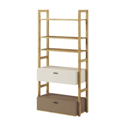 LENNY LY-02 Ažūrinė lentyna | Artisan ąžuolas + smėlio spalva + triufeliai