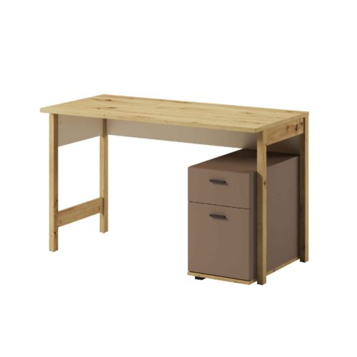 LENNY LY-04 jaunimo rašomasis stalas | Artisan ąžuolas + smėlio spalva + triufeliai