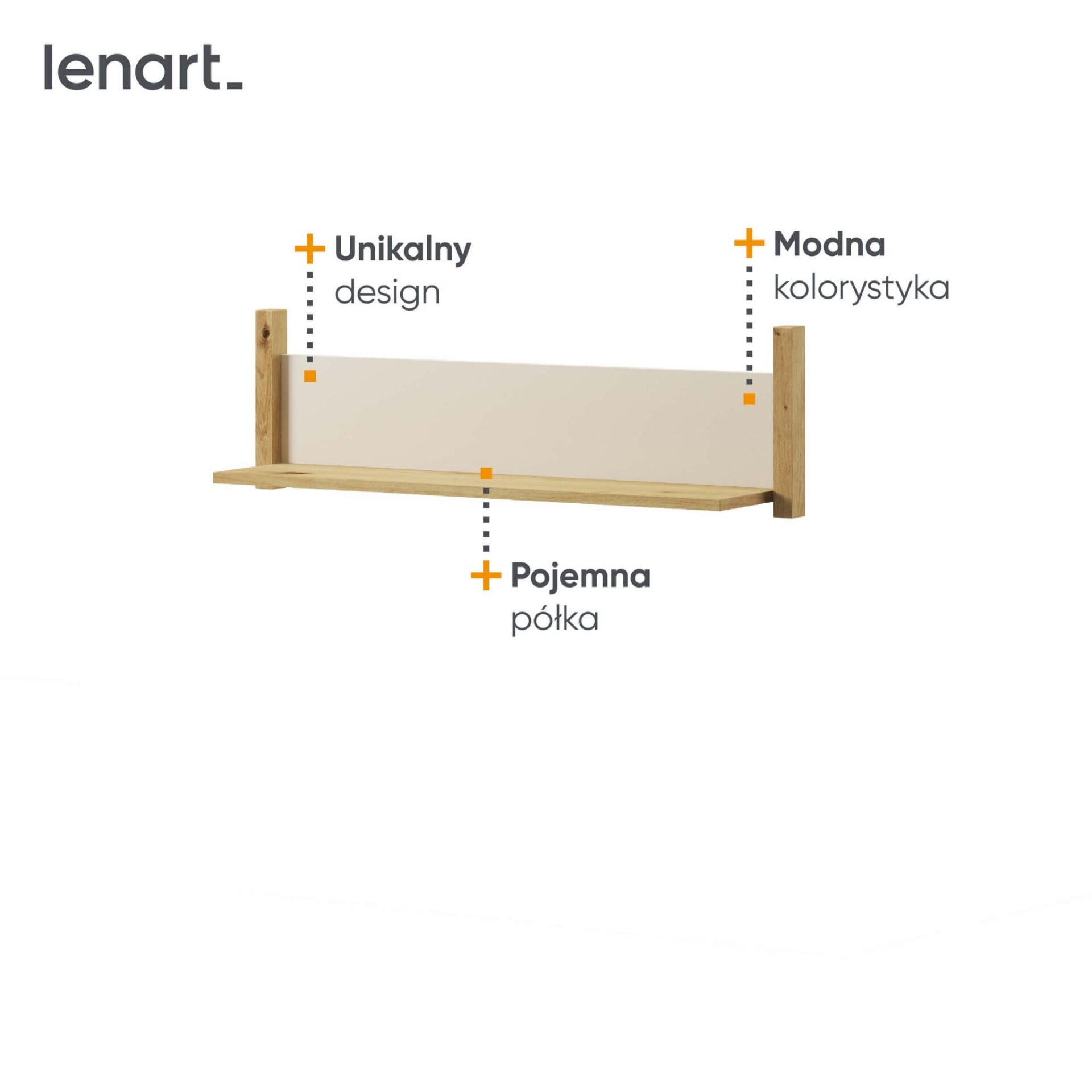 LENNY LY-05 pakabinama lentyna | Artisan ąžuolas + smėlio spalvos — изображение 4