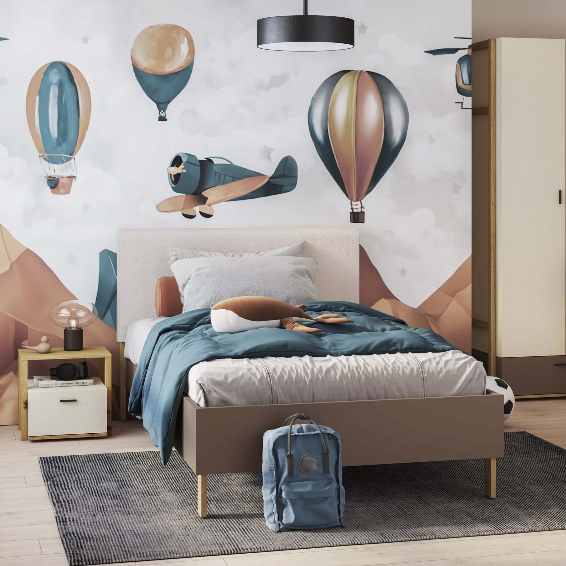 LENNY LY-07 naktinis staliukas | Artisan ąžuolas + smėlio spalva + triufeliai — изображение 2