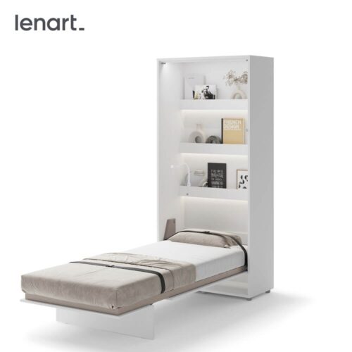 Lovos koncepcija BC-03p – vertikali sieninė lova 90 – balta blizgi