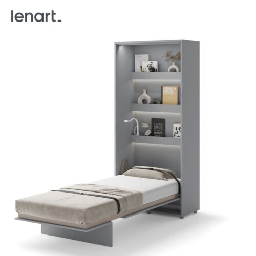 Lovos koncepcija BC-03 – vertikali prie sienos montuojama lova 90 – pilka